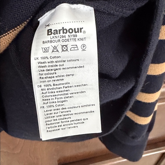 Striped Navy and Tan Hooded sweater from Anthropologie - Picture 3 of 3